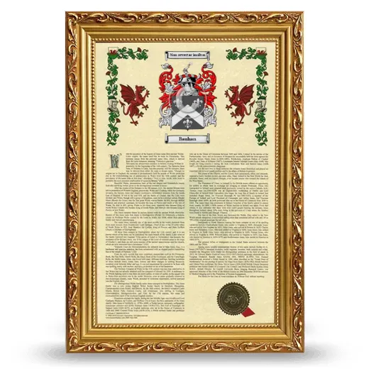 Bauhan Armorial History Framed - Gold