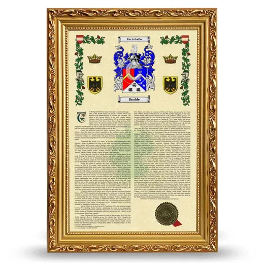 Baulde Armorial History Framed - Gold