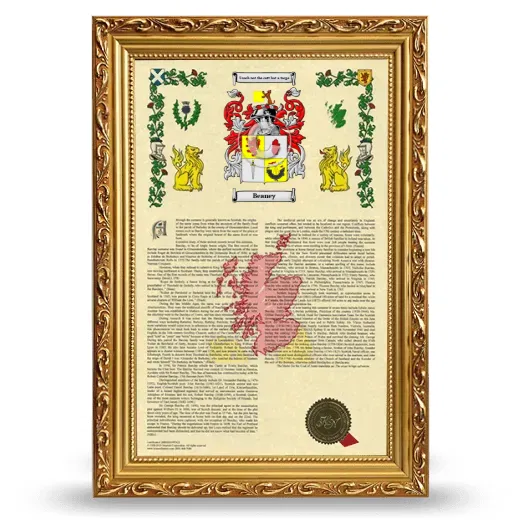 Beaney Armorial History Framed - Gold