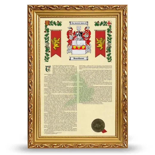 Bearebaent Armorial History Framed - Gold