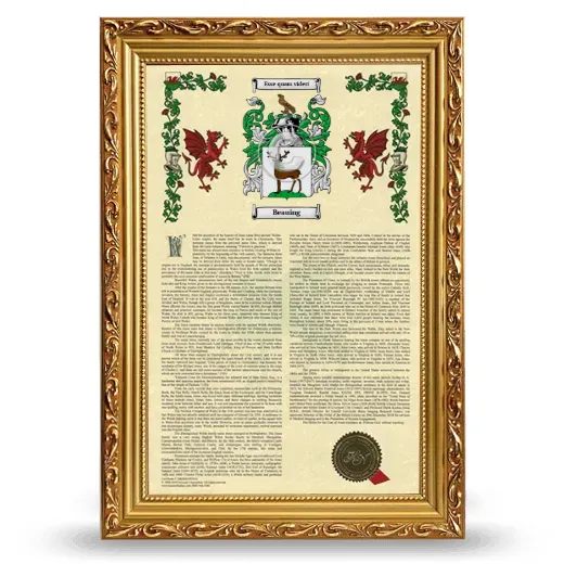 Beauing Armorial History Framed - Gold