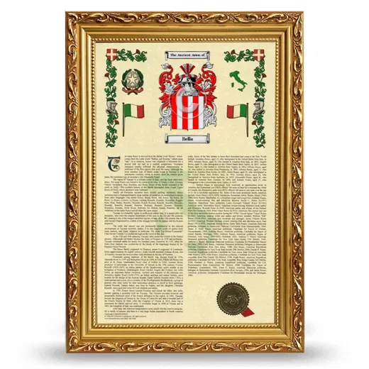 Bella Armorial History Framed - Gold