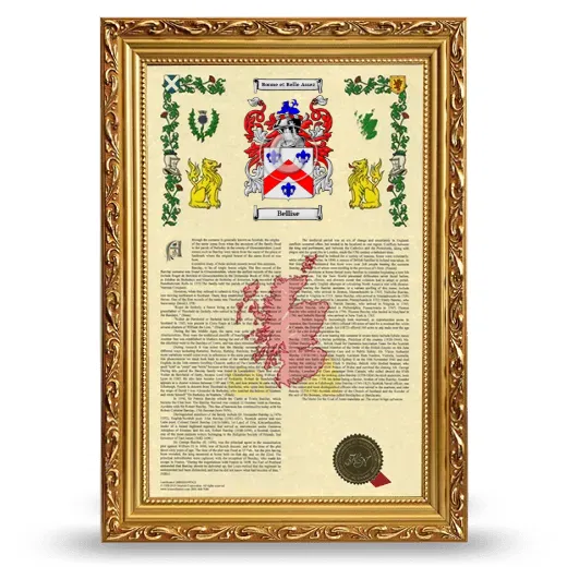 Bellise Armorial History Framed - Gold