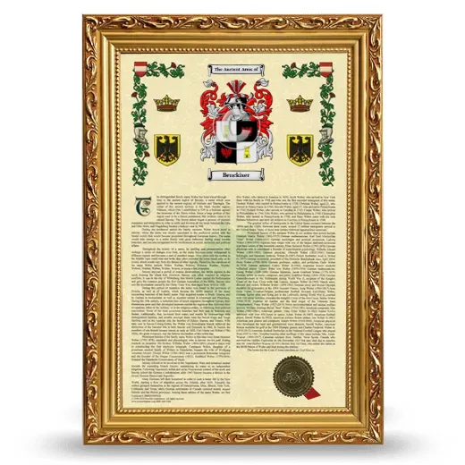 Benckiser Armorial History Framed - Gold