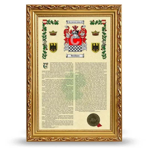Bendman Armorial History Framed - Gold