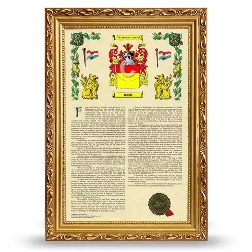 Bendt Armorial History Framed - Gold