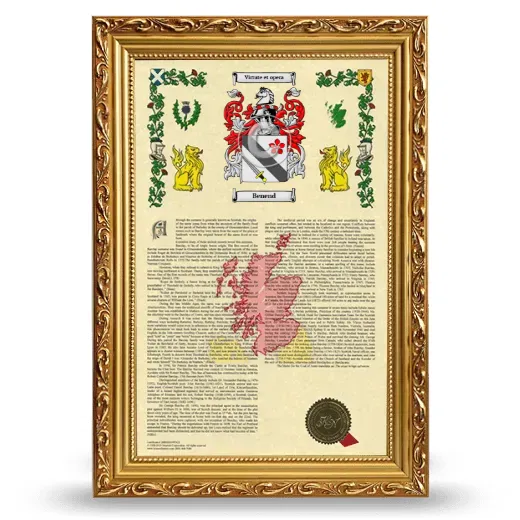 Benend Armorial History Framed - Gold