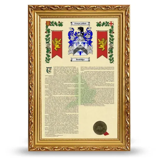 Bentidge Armorial History Framed - Gold