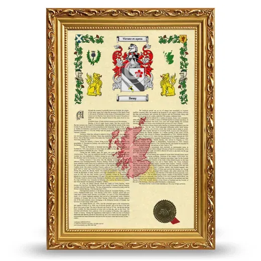 Beny Armorial History Framed - Gold