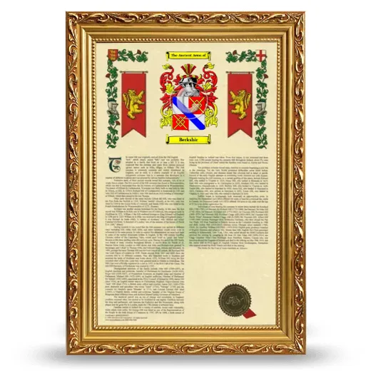 Berkshir Armorial History Framed - Gold