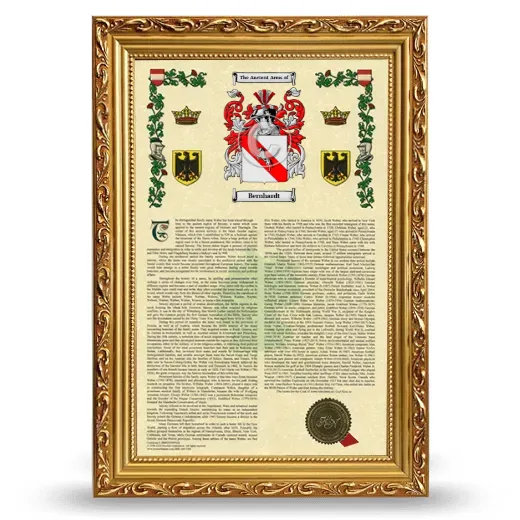 Bernhardt Armorial History Framed - Gold