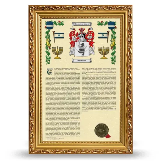 Bernsten Armorial History Framed - Gold