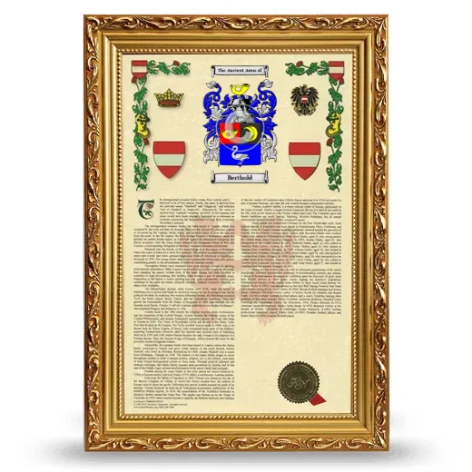 Berthold Armorial History Framed - Gold
