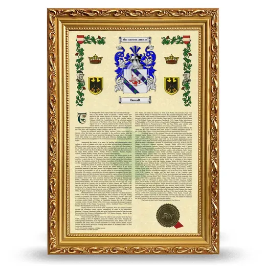 Besolt Armorial History Framed - Gold