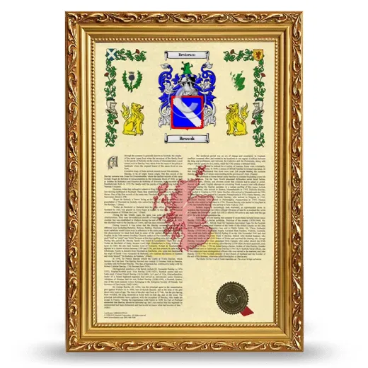 Bessok Armorial History Framed - Gold