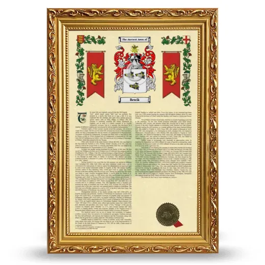 Bewik Armorial History Framed - Gold