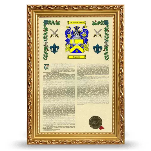 Bigould Armorial History Framed - Gold