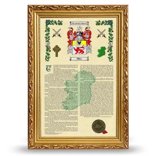 Bilan Armorial History Framed - Gold