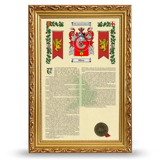 Bilson Armorial History Framed - Gold