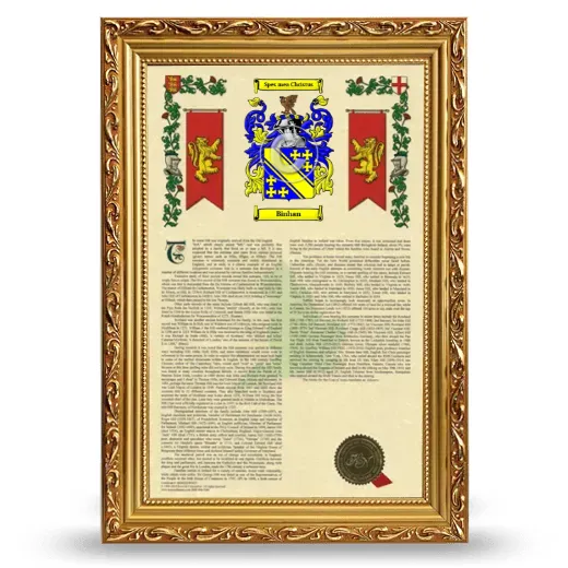Binhan Armorial History Framed - Gold