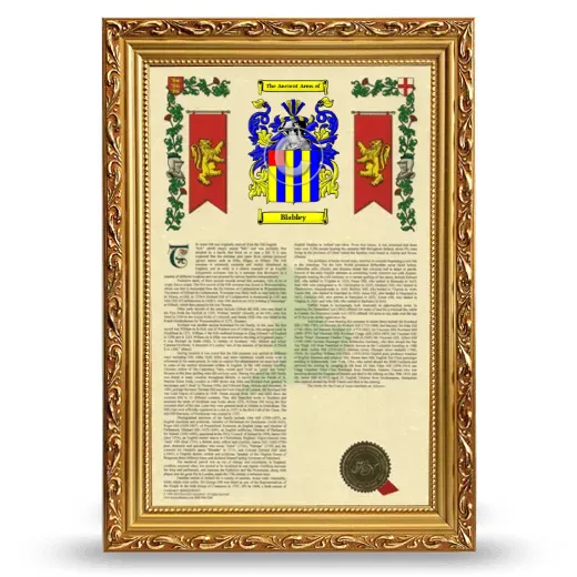 Blabley Armorial History Framed - Gold