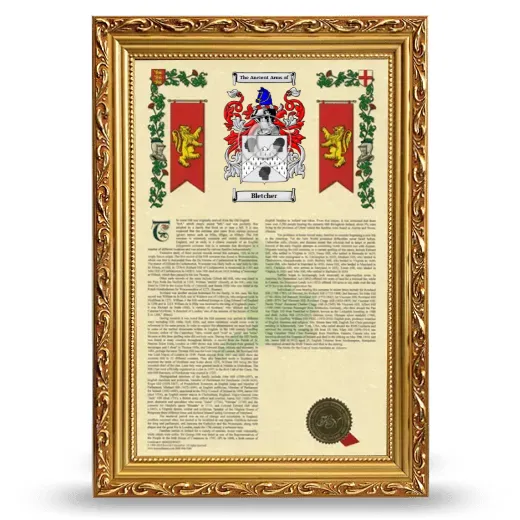 Bletcher Armorial History Framed - Gold
