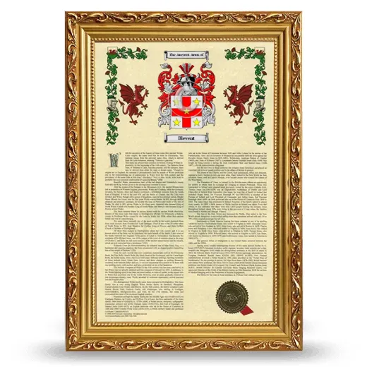 Blevent Armorial History Framed - Gold