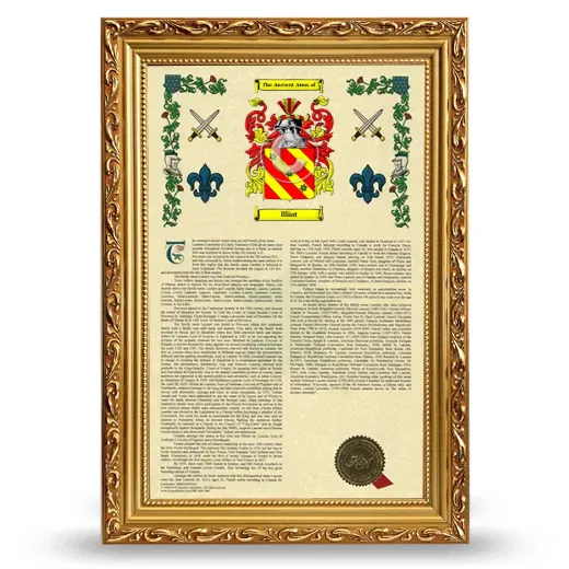 Blint Armorial History Framed - Gold