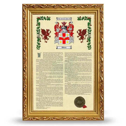 Blivan Armorial History Framed - Gold