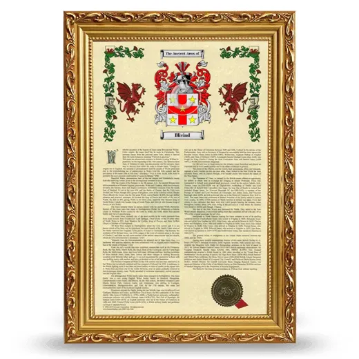 Blivind Armorial History Framed - Gold