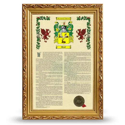 Blood Armorial History Framed - Gold