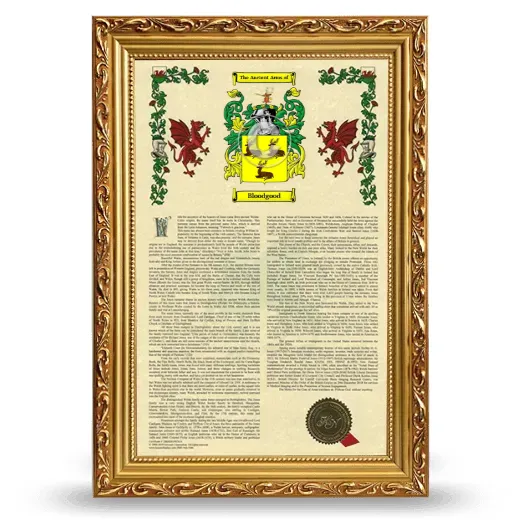 Bloodgood Armorial History Framed - Gold