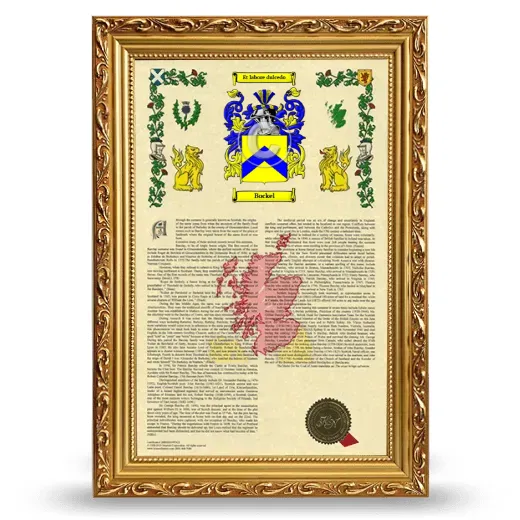 Bockel Armorial History Framed - Gold