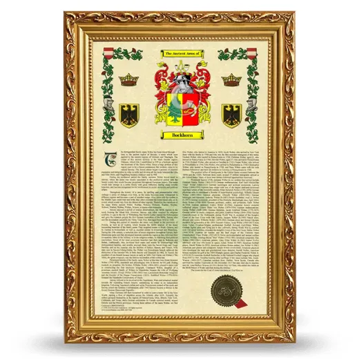 Bockhorn Armorial History Framed - Gold
