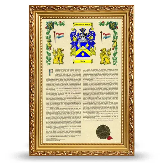 Bode Armorial History Framed - Gold