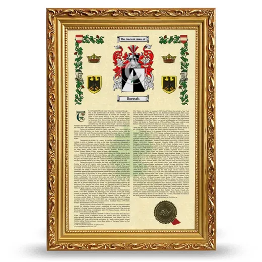 Boersch Armorial History Framed - Gold