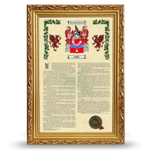 Boffin Armorial History Framed - Gold