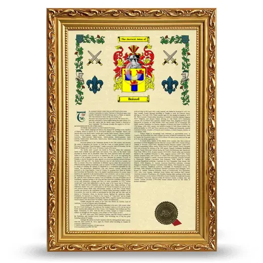 Boissel Armorial History Framed - Gold