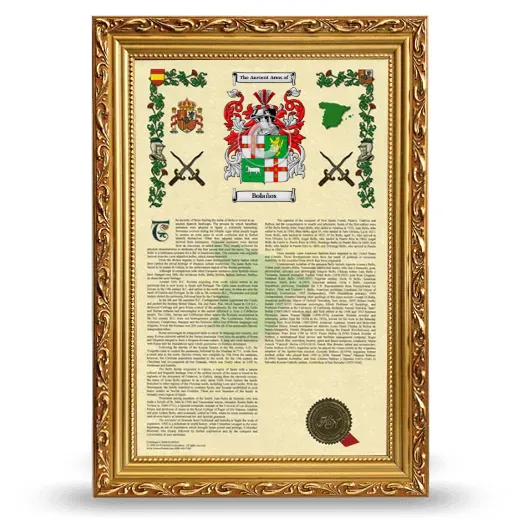 Bolaños Armorial History Framed - Gold