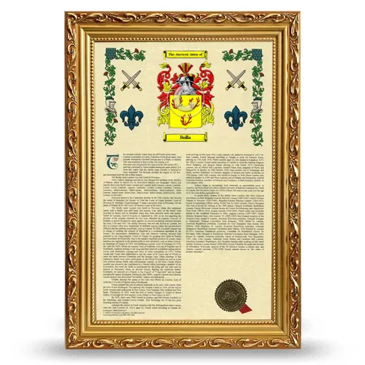 Bolla Armorial History Framed - Gold