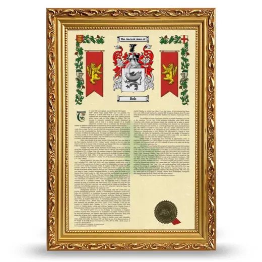Bolt Armorial History Framed - Gold