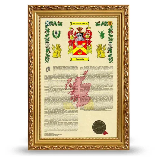 Bonaloh Armorial History Framed - Gold