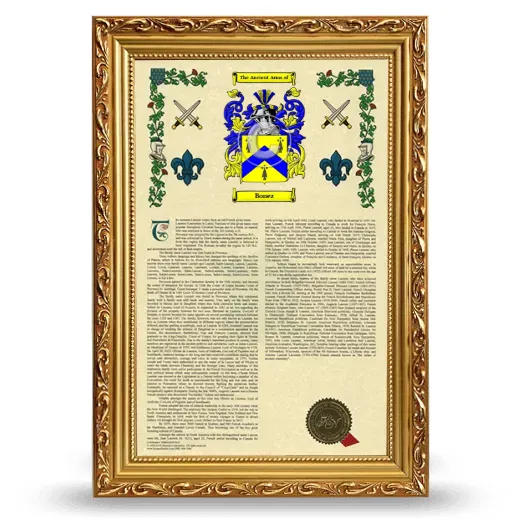 Bonez Armorial History Framed - Gold