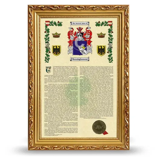 Bonninghausen Armorial History Framed - Gold