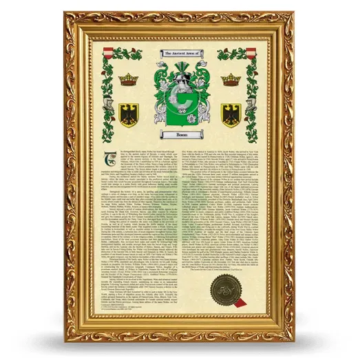 Boon Armorial History Framed - Gold
