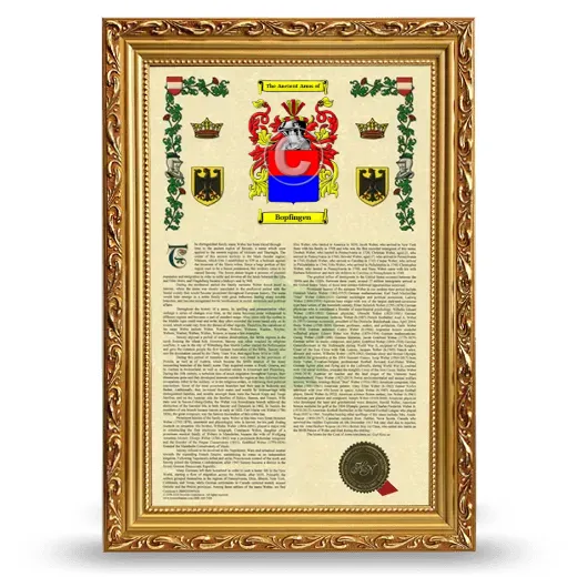 Bopfingen Armorial History Framed - Gold