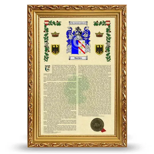 Borcken Armorial History Framed - Gold