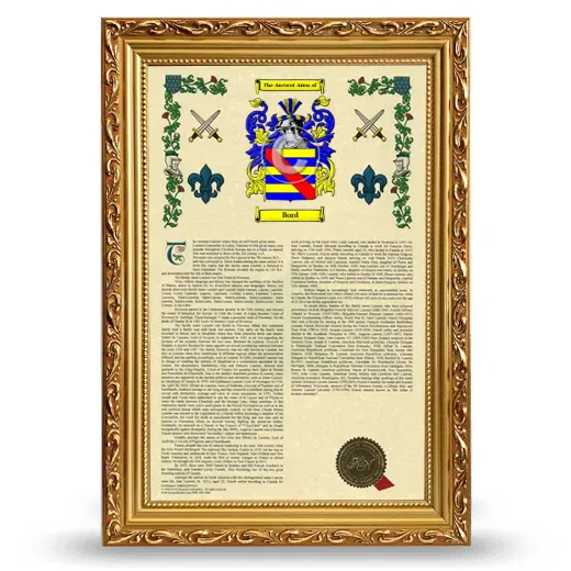 Bord Armorial History Framed - Gold