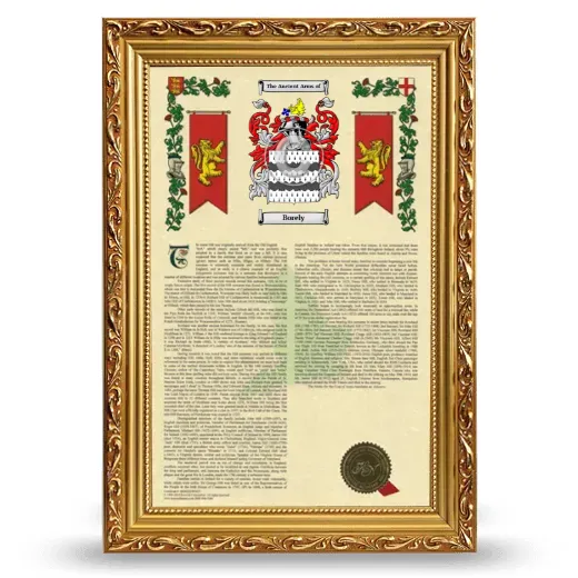 Borely Armorial History Framed - Gold