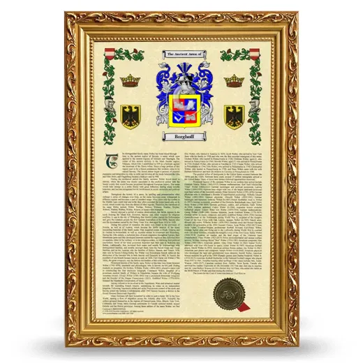 Borghoff Armorial History Framed - Gold